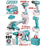 TOTAL ΕΠΑΓΓ. ΣΕΤ 5τεμ ΕΡΓΑΛΕΙΩΝ ΜΠΑΤ. Li-ion 20V / 4Ah / 2 ΜΠΑΤΑΡΙΕΣ (TCKLI2058)