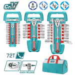 TOTAL ΕΠΑΓΓ. ΣΕΤ ΚΑΣΤΑΝΙΑ ΜΕ ΚΑΡΥΔΑΚΙΑ 1/4" / 3/8" / 1/2" 57ΤΕΜ (TOS23092)