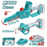 TOTAL ΕΠΑΓΓ. ΣΕΤ ΑΛΥΣΟΠΡΙΟΝΟ + ΨΑΛΙΔΙ ΚΛΑΔΕΜΑΤΟΣ ΜΠΑΤ. Li-ion 20V / 2Ah / 2 ΜΠΑΤΑΡΙΕΣ (TOSLI240306Ε)