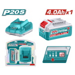 TOTAL ΕΠΑΓΓ. ΣΕΤ 1τεμ ΜΠΑΤ. TFBLI2002 Li-ion 20V/4Ah + 1τεμ ΦΟΡΤΙΣΤΗΣ TFCLI2001E (TFBCPK1012E)