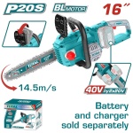 TOTAL ΕΠΑΓΓ. ΑΛΥΣΟΠΡΙΟΝΟ 16" / 40cm ΜΠΑΤ. Li-ion 40V ΧΩΡΙΣ ΜΠΑΤΑΡΙΑ & ΦΟΡΤΙΣΤΗ (TGSLI40168)