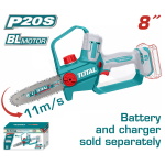 TOTAL ΕΠΑΓΓ. ΑΛΥΣΟΠΡΙΟΝΟ ΚΛΑΔ. ΜΠΑΤ. Li-ion 20V / 8" ΧΩΡΙΣ ΜΠΑTΑΡΙΑ & ΦΟΡΤΙΣΤΗ BL Motor (TGSLI2088)