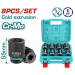 TOTAL ΕΠΑΓΓ. ΣΕΤ ΚΑΡΥΔΑΚΙΑ ΑΕΡΟΣ ΜΑΥΡΑ ΕΞΑΓΩΝΑ 3/4" 8 ΤΕΜ (THKISD34081)