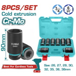 TOTAL ΕΠΑΓΓ. ΣΕΤ ΚΑΡΥΔΑΚΙΑ ΑΕΡΟΣ ΜΑΥΡΑ ΜΑΚΡΙΑ ΕΞΑΓΩΝΑ 3/4" 8 ΤΕΜ (THKISD34082L)