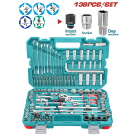 TOTAL ΕΠΑΓΓ. ΚΑΣΕΤΙΝΑ ΚΑΡΥΔΑΚΙΑ 1/4"-3/8"-1/2" & ΕΡΓΑΛΕΙΑ ΧΕΙΡΟΣ 139ΤΕΜ (THKTHP21396)