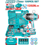 TOTAL ΕΠΑΓΓ. ΣΕΤ ΜΠΟΥΛΟΝΟΚΛΕΙΔΟ ΜΠΑΤ. Li-ion 20V / 1350Nm / 5Ah / 1 ΜΠΑΤ 126ΤΕΜ (THKTHP31262)