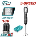 TOTAL ΜΠΛΕΝΤΕΡ ΧΕΙΡΟΣ ΜΠΑΤ.  Li-ion 16V / 2Ah / 1 ΜΠΑΤ (TJB048K)