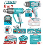 TOTAL ΕΠΑΓΓ. ΣΕΤ ΠΙΣΤΟΛΙΑ ΘΕΡΜΟΥ ΑΕΡΑ ΜΠΑΤ. Li-ion 20V (TOSLI241188E)
