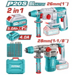 TOTAL ΕΠΑΓΓ. ΣΕΤ ΠΝΕΥΜΑΤΙΚΑ ΠΙΣΤΟΛΕΤΑ 2τεμ ΜΠΑΤ. Li-ion 20V / 5Ah / 2 ΜΠΑΤ. BL Motor (TOSLI250462E)