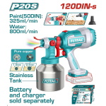 TOTAL ΠΙΣΤΟΛΙ ΒΑΦΗΣ ΜΕ INOX ΔΟΧΕΙΟ ΜΠΑΤ. Li-ion 20V ΧΩΡΙΣ ΜΠΑΤ & ΦΟΡΤΙΣΤΗ (Με λειτουργία φυσητήρα) (TSGLI20041)