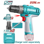 TOTAL ΔΡΑΠ/ΒΙΔΟ ΜΠΑΤ. Li-ion 12V / 1.5Ah / 20Nm / 2 ΜΠΑΤ Type-C (TDLI12206E)