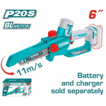 TOTAL ΕΠΑΓΓ. ΑΛΥΣΟΠΡΙΟΝΟ ΚΛΑΔ. ΜΠΑΤ. Li-ion 20V / 6" ΧΩΡΙΣ ΜΠΑTΑΡΙΑ & ΦΟΡΤΙΣΤΗ BL Motor (TGSLI2066)