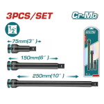 TOTAL ΕΠΑΓΓ. ΣΕΤ ΠΡΟΕΚΤΑΣΕΙΣ ΑΕΡΟΣ ΜΑΥΡΕΣ 1/2" 3 ΤΕΜ (THISEB12031)