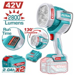 TOTAL ΕΠΑΓΓ. ΠΡΟΒΟΛΕΑΣ LED ΜΠΑΤ. Li-ion 42V / 50W / 2Ah / 2 ΜΠΑΤ (TWLI42896E)